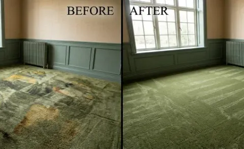 Severe pet odor carpet before and after treatment on Telshor Blvd, Las Cruces NM